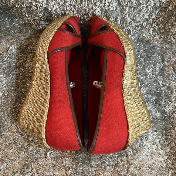 NWOT- Merona Wenda Peep toe Wicker Style Wedges Heels - Picture 8 of 11